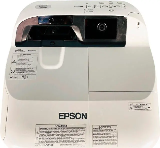 Alt view image 6 of 7 - 3LCD Projector Ultra Short Throw UST Epson BrightLink 595Wi  3300 ANSI Lumens H599A w/Bundle