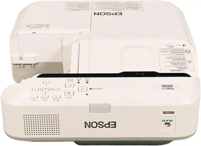 Alt view image 2 of 7 - Ultra Short Throw (UST) 3LCD Projector  Epson BrightLink 695Wi WXGA H740A 3500 ANSI 1080p HDMI w/Remote Bundle