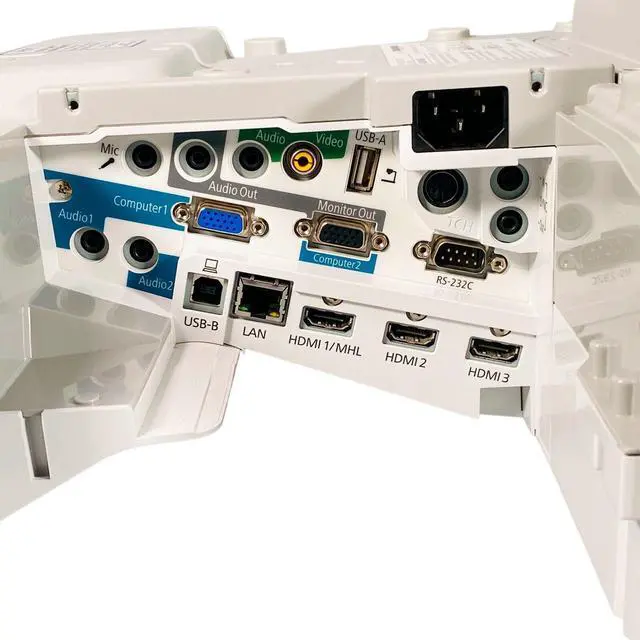 Alt view image 3 of 7 - Ultra Short Throw (UST) 3LCD Projector  Epson BrightLink 695Wi WXGA H740A 3500 ANSI 1080p HDMI w/Remote Bundle