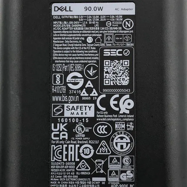 Alt view image 2 of 6 - Original Dell DA90PM170 AC Adapter 5-20V 3-4.5A 90W Power Supply w/Cord