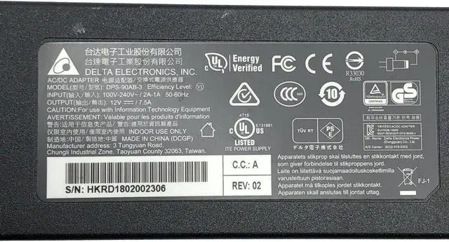 Alt view image 2 of 6 - Original Delta 90W AC Power Adapter DPS-90AB-3 12V 7.5A 5.5*2.5mm w/P.Cord