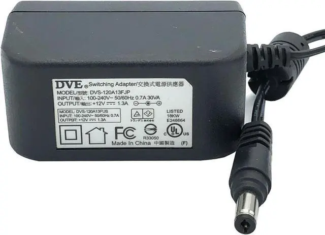Alt view image 5 of 6 - New Genuine DVE DVS-120A13FJP AC/DC Switching Wall Adapter 12V 1.3A 15W