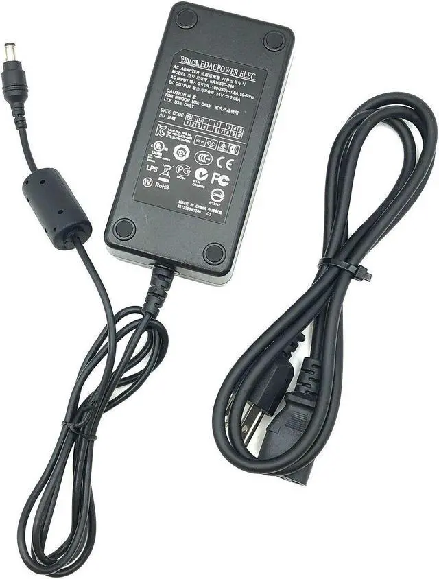 Main image of Genuine Edac AC/DC Adapter EA1050D-240 Power Supply 24V 2.08A 5.5x2.1mm w/Cord