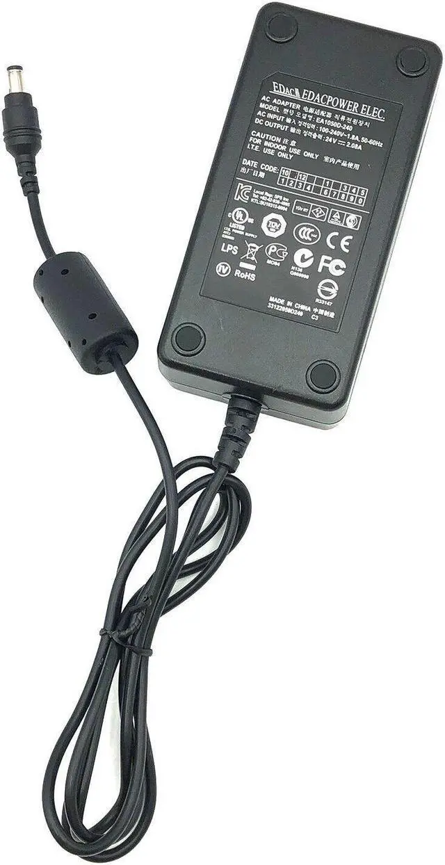 Alt view image 4 of 7 - Genuine Edac AC/DC Adapter EA1050D-240 Power Supply 24V 2.08A 5.5x2.1mm w/Cord