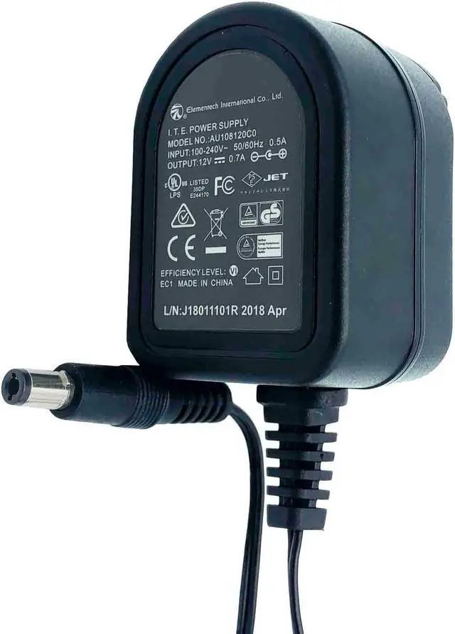 Alt view image 2 of 5 - Genuine Elementech AU108120C0 Power Supply Adapter 12V 0.7A Wall Charger OEM