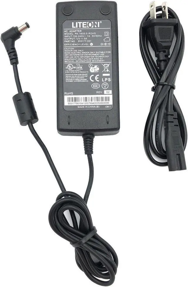 Main image of Original LiteOn PA-1600-5-ROHS AC Power Adapter 12V 5A 5.5*2.5mm w/P.Cord