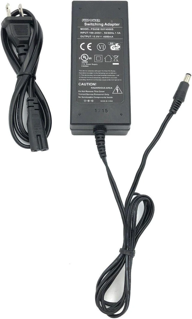 Main image of Genuine Flypower PS65B150Y4000S AC Adapter 15V 4A 60W Power Supply w/Power Cord