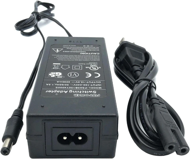 Alt view image 5 of 6 - Genuine Flypower PS65B150Y4000S AC Adapter 15V 4A 60W Power Supply w/Power Cord