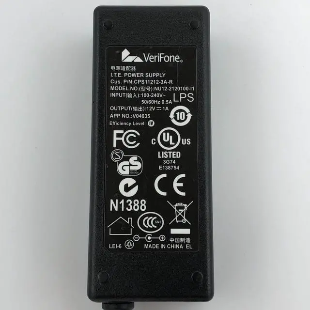 Alt view image 2 of 6 - Genuine Verifone 12V 1A Power Supply NU12-2120100-I1 Adapter CPS11212-3A-R w/PC