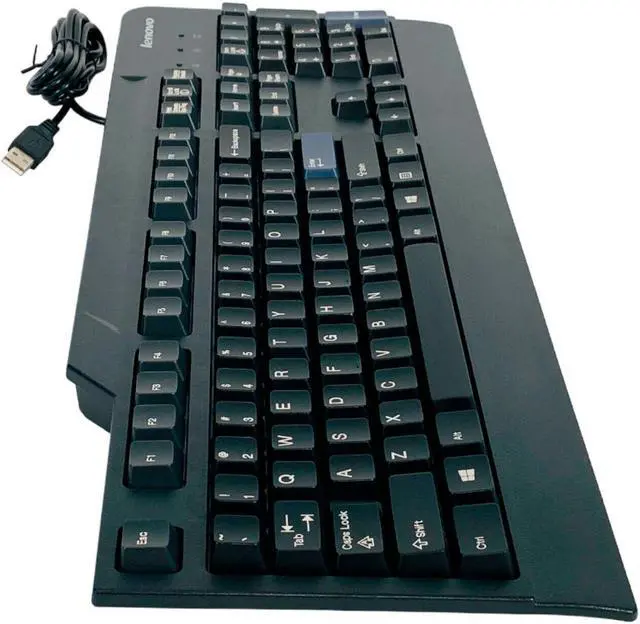 Alt view image 4 of 5 - Lenovo KB1021 Computer USB Black Full Size Keyboard 54Y9400 104-Key