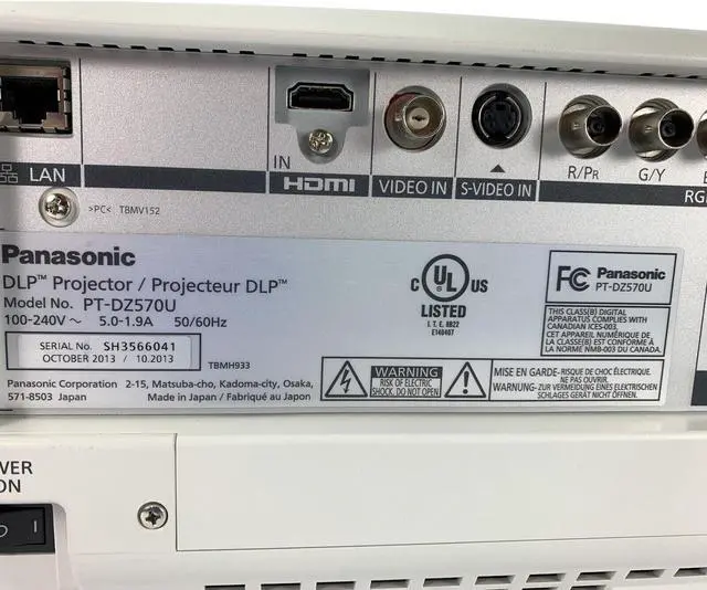 Alt view image 5 of 7 - Panasonic PT-DZ570U DLP Projector WUXGA Home Theater 4000 ANSI 1080p HDMI Remote
