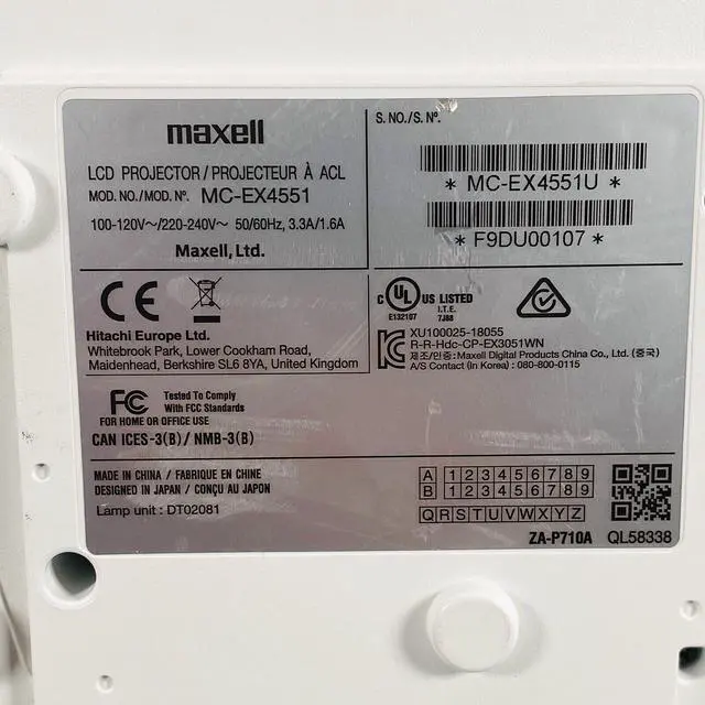 Alt view image 3 of 7 - Maxell MC-EX4551 3LCD Projector 4500 Lumens Home Theater 1080p HDMI w/Remote