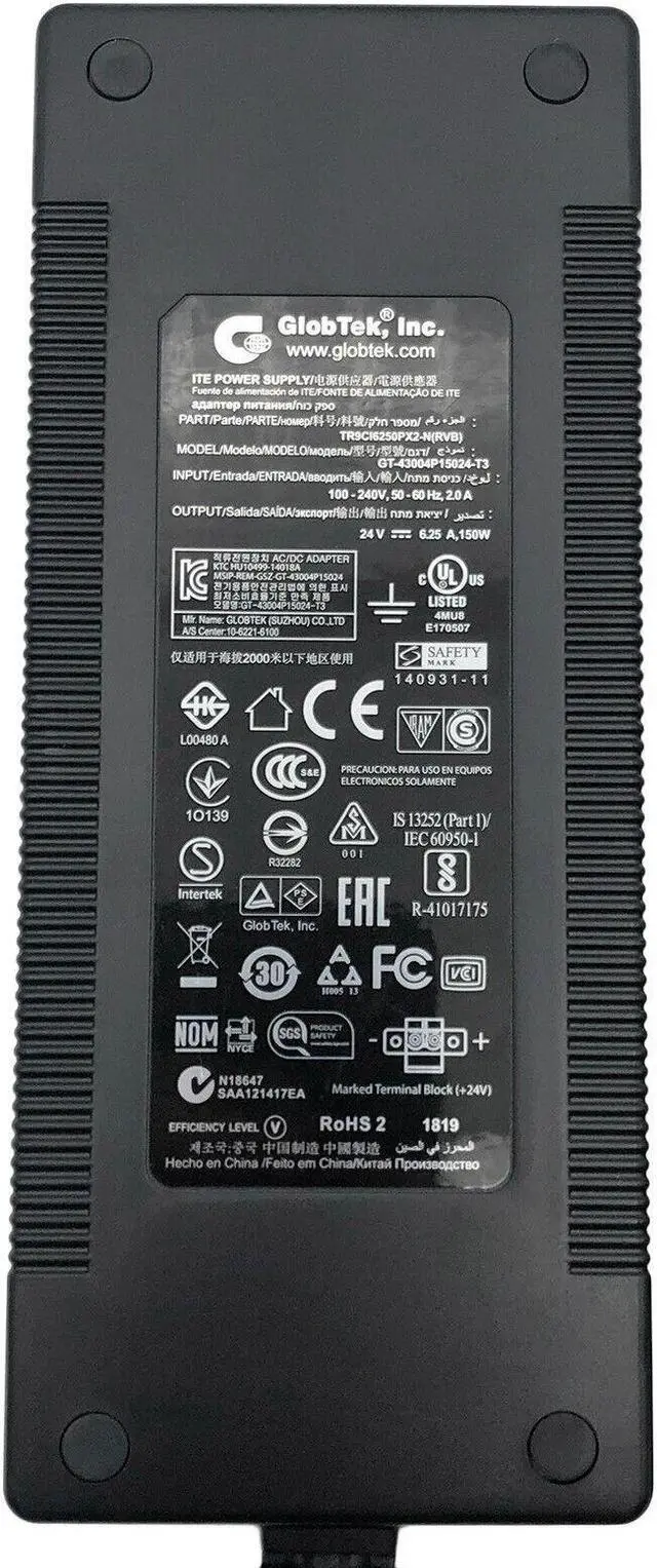 Alt view image 2 of 7 - NEW Genuine GlobTek GT-43004P15024-T3 AC Adapter TR9C16250PX2-N(RVB) w/Cord
