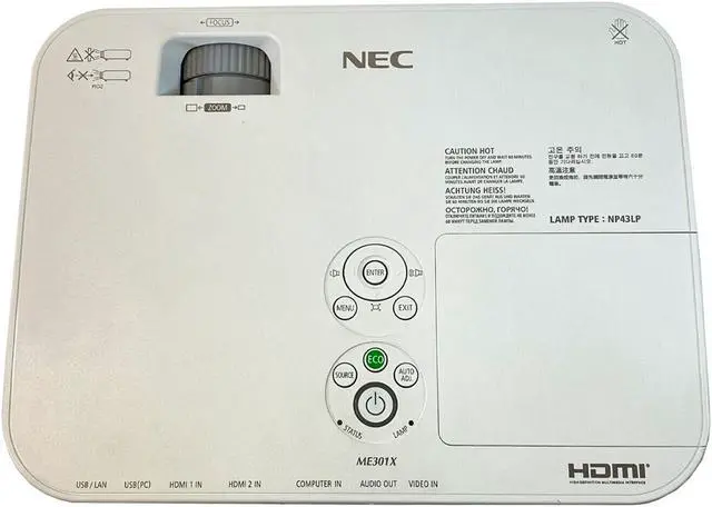Alt view image 4 of 6 - NEC ME301X 3LCD Projector for eSport players PC gamers & console gamers 3000 ANSI HD HDMI