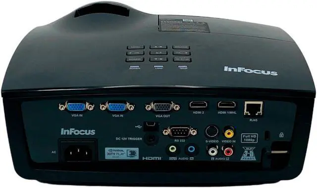 Alt view image 3 of 7 - InFocus IN3138HDa DLP Projector 4500 ANSI Full HD 3D 1080p HDMI w/Remote