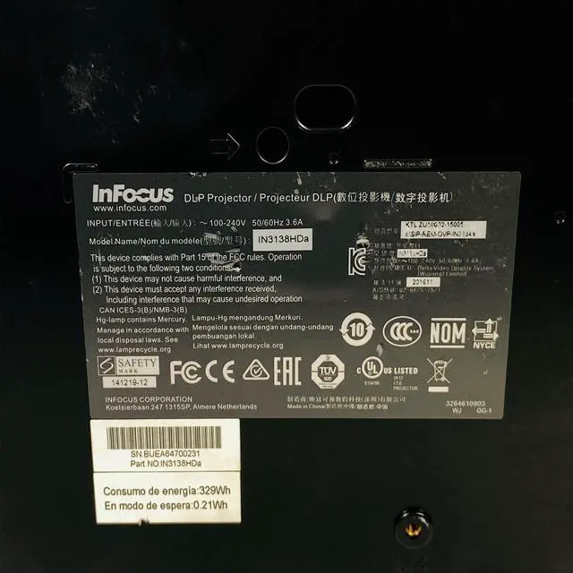 Alt view image 6 of 7 - InFocus IN3138HDa DLP Projector 4500 ANSI Full HD 3D 1080p HDMI w/Remote