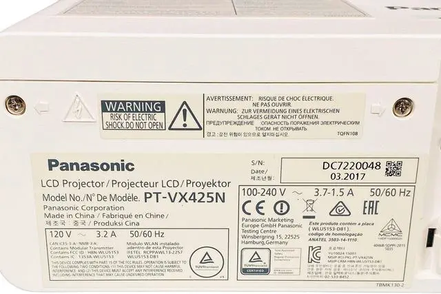 Alt view image 7 of 7 - Panasonic 3LCD Projector for Home Theater in Large Rooms ANSI HD 1080p HDMI w/Bundle