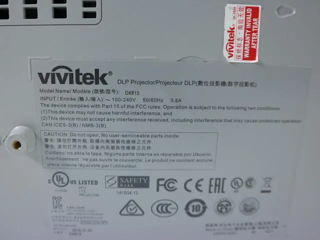 Alt view image 3 of 6 - VIVITEK DX813 DLP Projector 3600 Lumens HD 1080p HDMI USB w/Remote + EXTRA LAMP