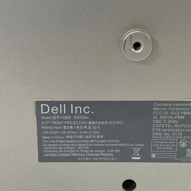 Alt view image 7 of 7 - Dell S500wi DLP Ultra Short Throw HD Projector for School College Church HDMI USB w/Accessories