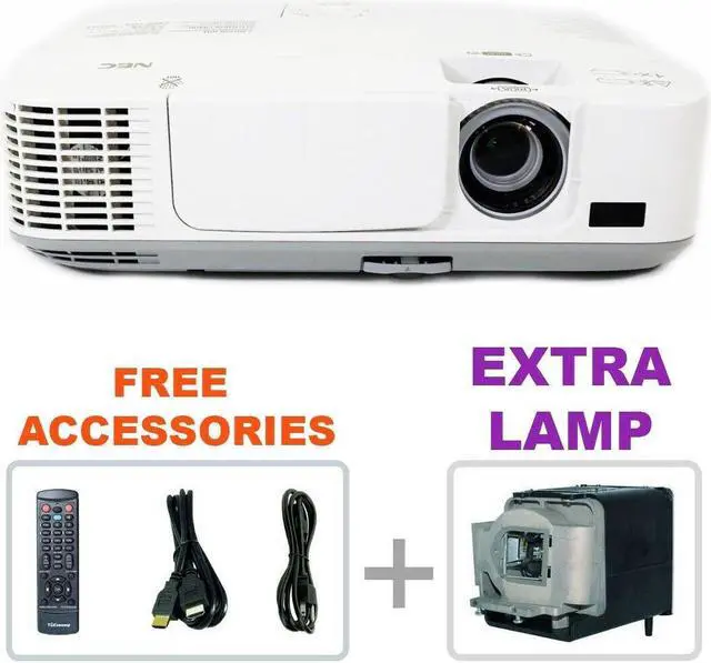 Main image of NEC NP-M311X 3LCD Projector 3100 Lumens HD 1080p HDMI USB w/Remote + EXTRA LAMP