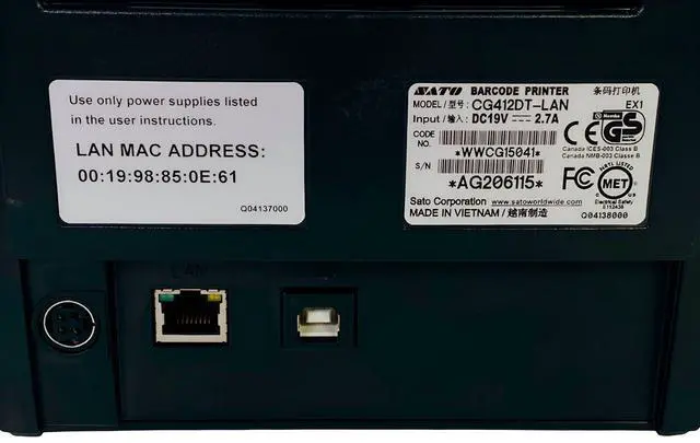 Alt view image 6 of 6 - SATO CG412DT-LAN Direct Thermal POS Receipt Tag Printer USB Ethernet BUNDLE