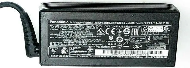 Alt view image 2 of 6 - Genuine Panasonic CF-AA64B3C M1 AC Power Adapter 65W 16V 4.06A w/PC