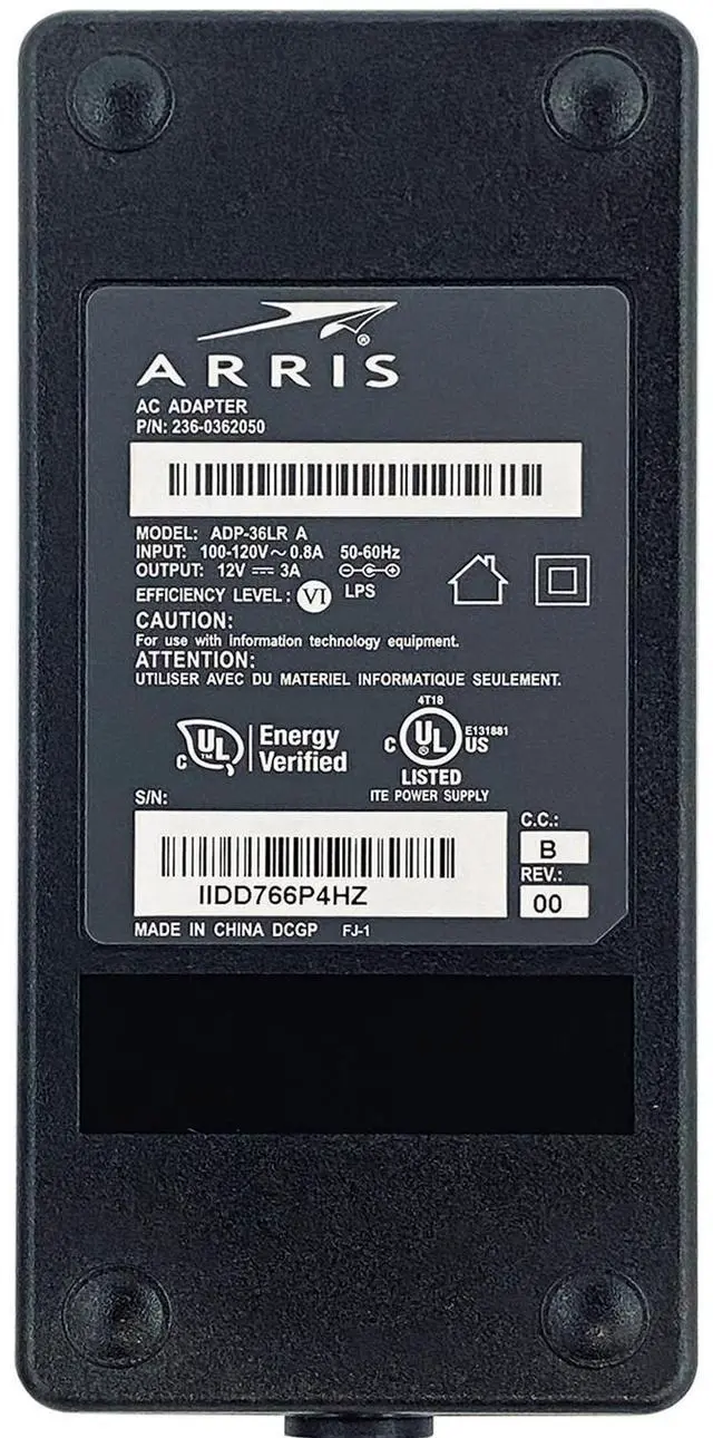 Alt view image 4 of 7 - Arris 36W AC Power Adapter 12V 3A ATS036T-P120 2-Pin Charger
