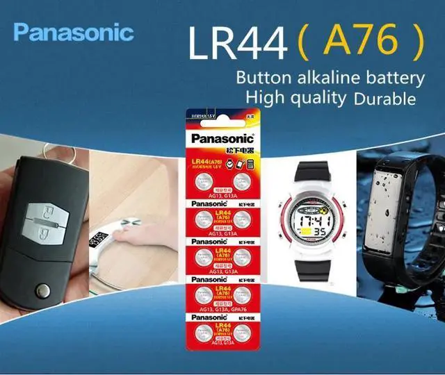 Alt view image 3 of 3 - 10pcs 1.5V Button Cell Battery lr44 Lithium Coin Batteries A76 AG13 G13A LR44 LR1154 357A SR44 Original