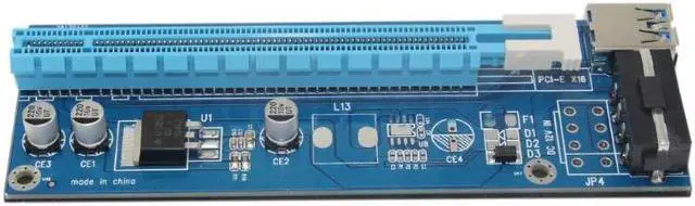 Alt view image 2 of 6 - PCI-E Riser Card PCI Express 1X 2X 4X 8X 16X Graphics Card Raiser 4Pin SATA PCIe Riser Board for Bitcoin Mining BTC Miner