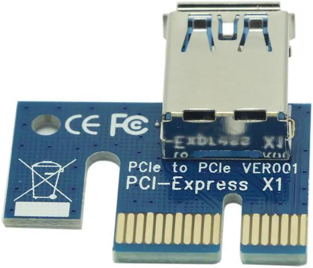 Alt view image 5 of 6 - PCI-E Riser Card PCI Express 1X 2X 4X 8X 16X Graphics Card Raiser 4Pin SATA PCIe Riser Board for Bitcoin Mining BTC Miner