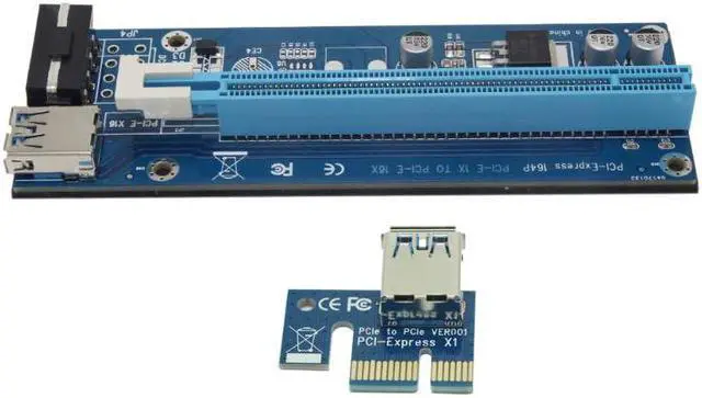 Main image of PCI-E Riser Card PCI Express 1X 2X 4X 8X 16X Graphics Card Raiser 4Pin SATA PCIe Riser Board for Bitcoin Mining BTC Miner