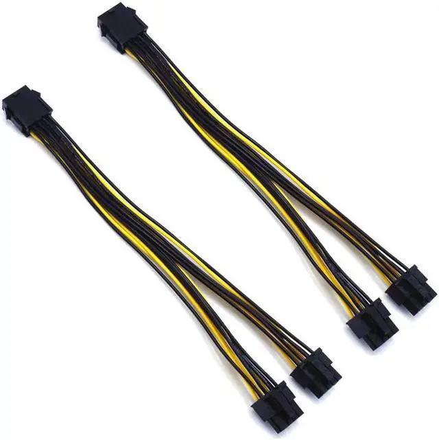 Alt view image 2 of 6 - 5-Pack PCI-E 8Pin to 2X 8 Pin (6+2) Power Splitter Cable for PCIE PCI Express Image Card Y - Splitter Extension Cable