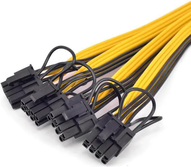 Alt view image 3 of 6 - PCIe GPU 6pin 1 to 4 way 6+2Pin Female to Male Extension Cable PCI-e Graphics card 6Pin to 8pin power supply Port Multiplier