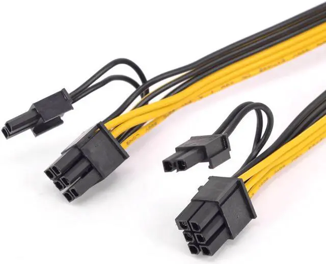 Alt view image 4 of 6 - PCIe GPU 6pin 1 to 4 way 6+2Pin Female to Male Extension Cable PCI-e Graphics card 6Pin to 8pin power supply Port Multiplier