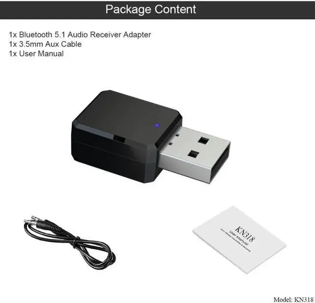 Alt view image 6 of 6 - Bluetooth 5.1 USB Adapter Transmitter Bluetooth Receiver Audio Dongle Bluetooth Wireless USB Adapter For Computer PC Laptop