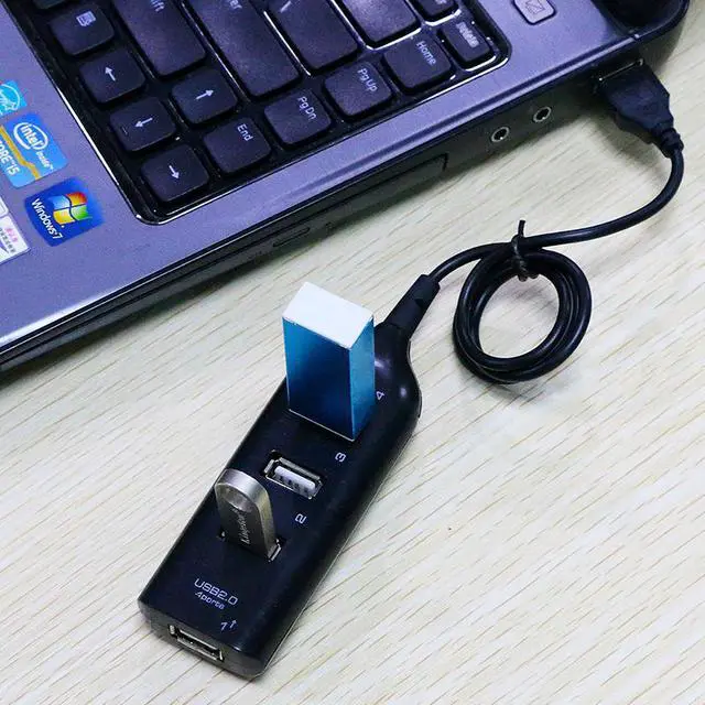 Alt view image 2 of 5 - Hub Adapter USB Hub Mini USB 2.0 4-Port Splitter For PC Laptop Notebook Receiver Computer Peripherals Accessories