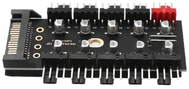 Alt view image 6 of 6 - PC 1 to 10 4Pin Cooling Fans Hub Splitter Cable 12V PWM LED Sata Power Suppply Adapter Speed Controller For Computer