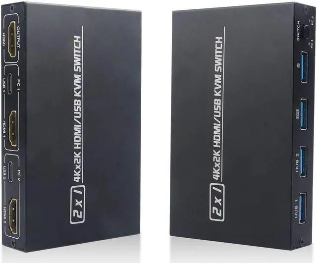 Alt view image 5 of 6 - USB HDMI KVM Switch Box USB 2.0 Switcher 2 Port PCs Sharing 4 Devices For Keyboard Mouse Printer Monitor Switch Selector