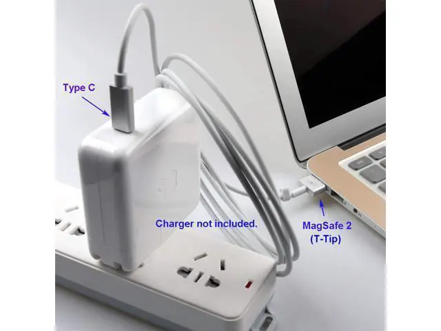Alt view image 7 of 7 - USB C Type C to Magsafe 2 T-Tip Power Adapter PD Charger Cable for Apple Macbook Air A1465 A1466 11-inch 13-inch Apple Macbook Air 2012 New Model A1435 A1465 A1436 A1466