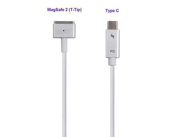 Alt view image 2 of 7 - USB C Type C to Magsafe 2 T-Tip Power Adapter PD Charger Cable for Apple Macbook Air A1465 A1466 11-inch 13-inch Apple Macbook Air 2012 New Model A1435 A1465 A1436 A1466