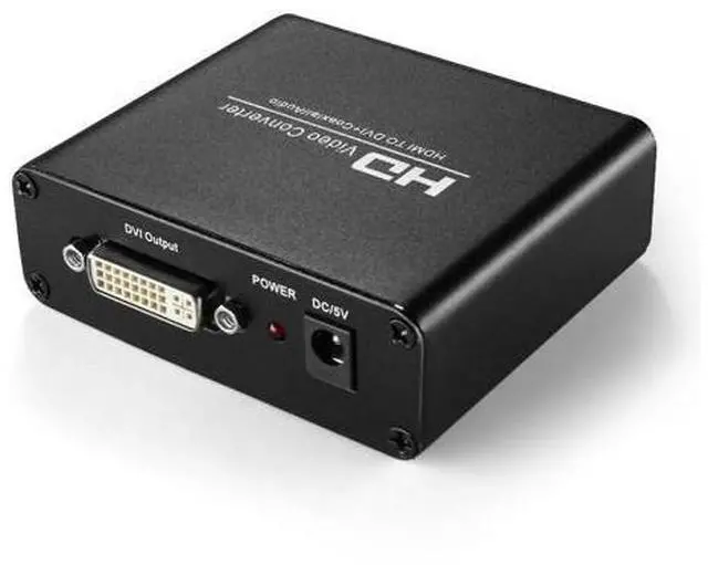 Alt view image 2 of 7 - HDMI to DVI Converter with Audio Out - HDMI to DVI Video Audio Adapter Sound Splitter to 3.5mm AUX Auxiliary / 2 RCA Stereo & Coaxial Output Jack Connector Plug, 1080P 720P, 5.1 & 2 Channel