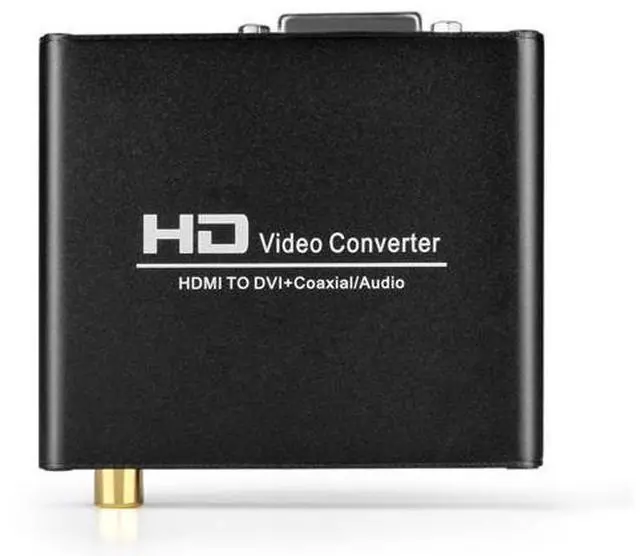 Alt view image 3 of 7 - HDMI to DVI Converter with Audio Out - HDMI to DVI Video Audio Adapter Sound Splitter to 3.5mm AUX Auxiliary / 2 RCA Stereo & Coaxial Output Jack Connector Plug, 1080P 720P, 5.1 & 2 Channel