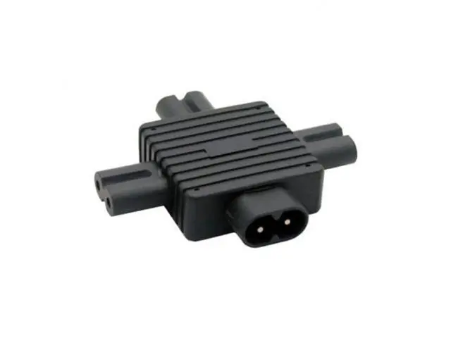 Alt view image 3 of 4 - IEC 320 Figure 8 C8 Male to 3X Female C7 Splitter Power Adapter for Power Supply 1 in 3 out PW-120