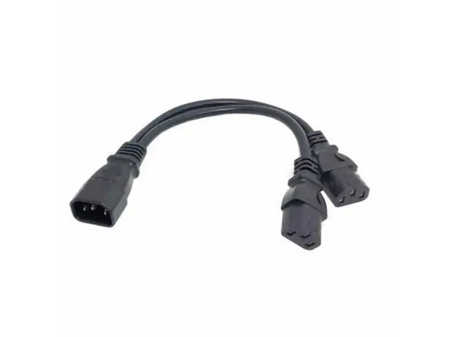Alt view image 3 of 5 - Single C14 to Dual C13 5-13R Short Power Y Type Splitter Adapter Cable Cord PW-037