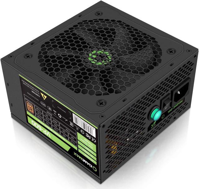 Power Supply 600W with ECO Mode, 80+ Bronze Certified, NON-MODULAR,GAMEMAX  VP-600 