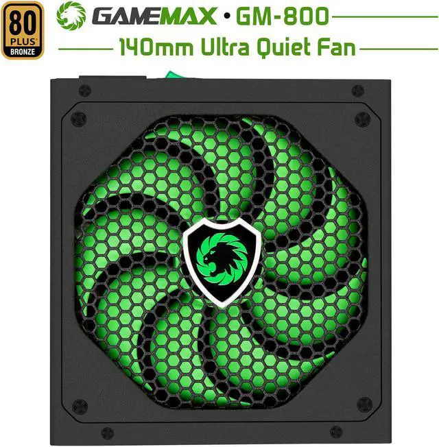 Alt view image 6 of 6 - GAMEMAX GM-800 Power Supply 800W 80+ Bronze Semi Modular