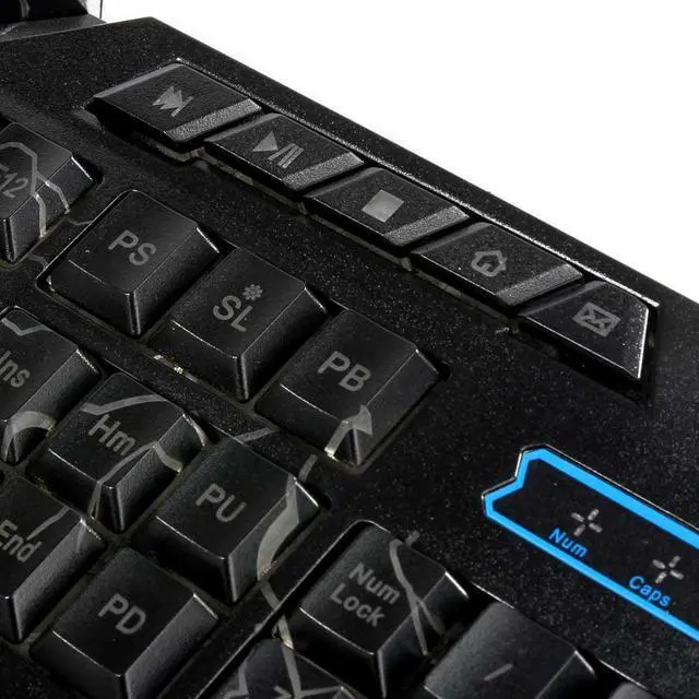 Alt view image 6 of 11 - 114-Key Gaming Keyboard LED Backlit Wired USB Gaming Keyboard with Cracking Pattern for Gamer Laptop PC,Black