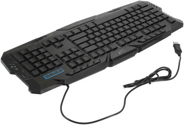 Alt view image 7 of 11 - 114-Key Gaming Keyboard LED Backlit Wired USB Gaming Keyboard with Cracking Pattern for Gamer Laptop PC,Black