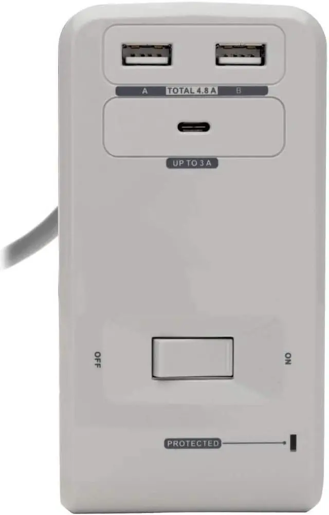 Alt view image 17 of 20 - TRIPP LITE TLP648USBC 8.0 Feet 6 Outlets 1080 Joules Surge Protector