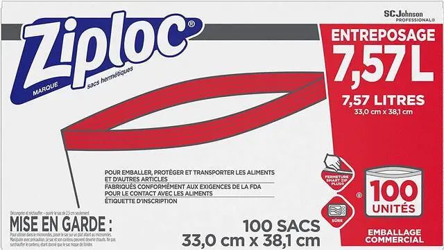 Alt view image 4 of 9 - Ziploc 682253 Double Zipper Bags, Plastic, 1.75 Mil, 2Gal, Clear W/Write-On Panel, 100/Carton